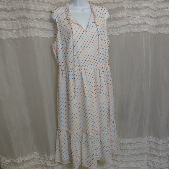 NWT New Draper James Swiss Dot Tiered Retro PRIDE Dress 14 - Picture 2 of 11